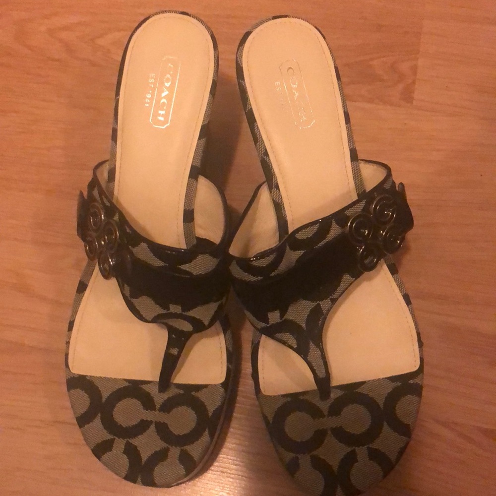 Coach Wedged Sandals Used once.